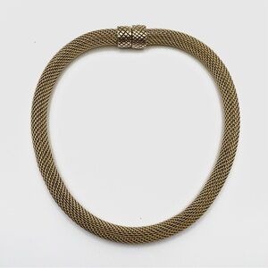 Stocko Gold Tone Mesh Chain Necklace for Joseph Esposito Snap Pendants